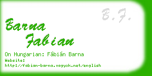 barna fabian business card