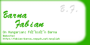 barna fabian business card